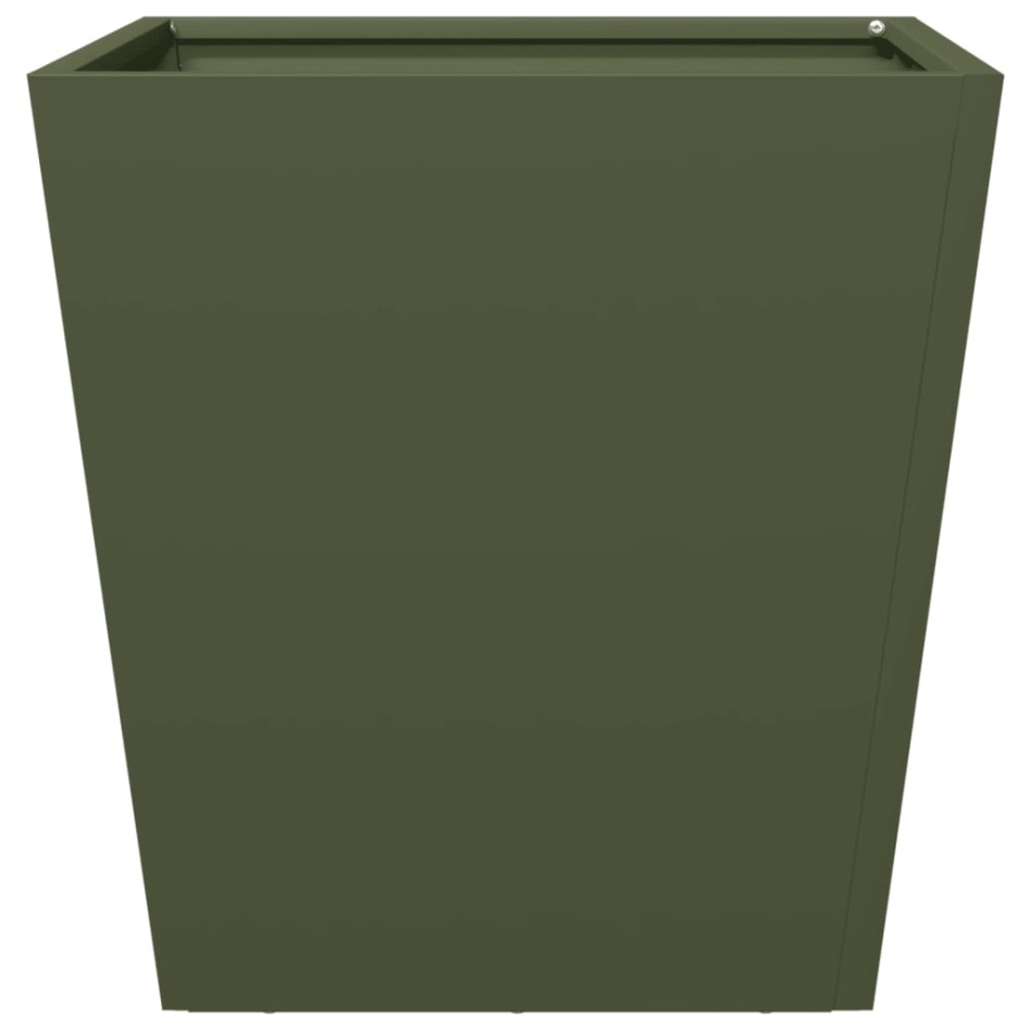 Jardineras 2 unidades acero verde oliva 40x40x40