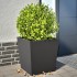 Jardineras 2 uds de acero negro 50x50x50