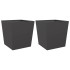 Jardineras 2 uds de acero negro 50x50x50