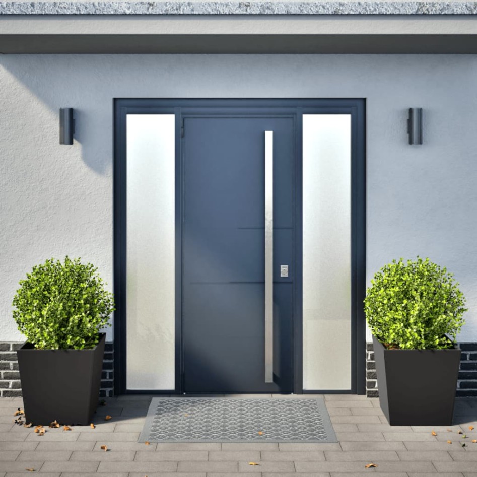 Jardineras 2 uds de acero negro 50x50x50