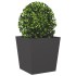 Jardineras 2 uds de acero negro 50x50x50