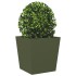 Jardineras 2 uds acero verde oliva 50x50x50