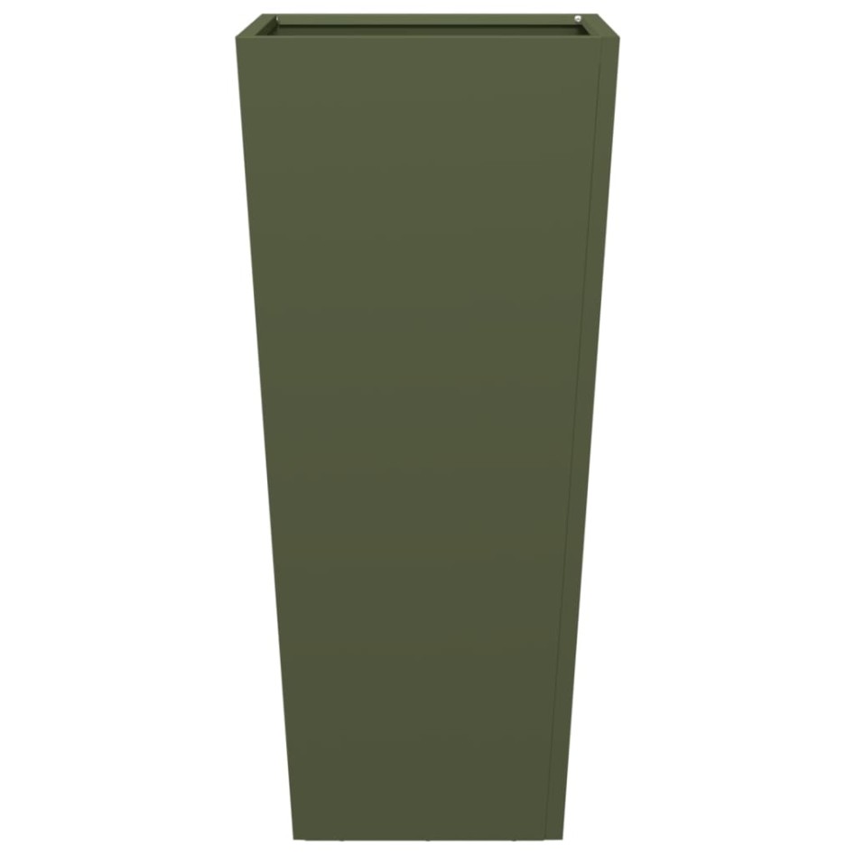 Jardinera hexagonal acero verde oliva 35x35x75