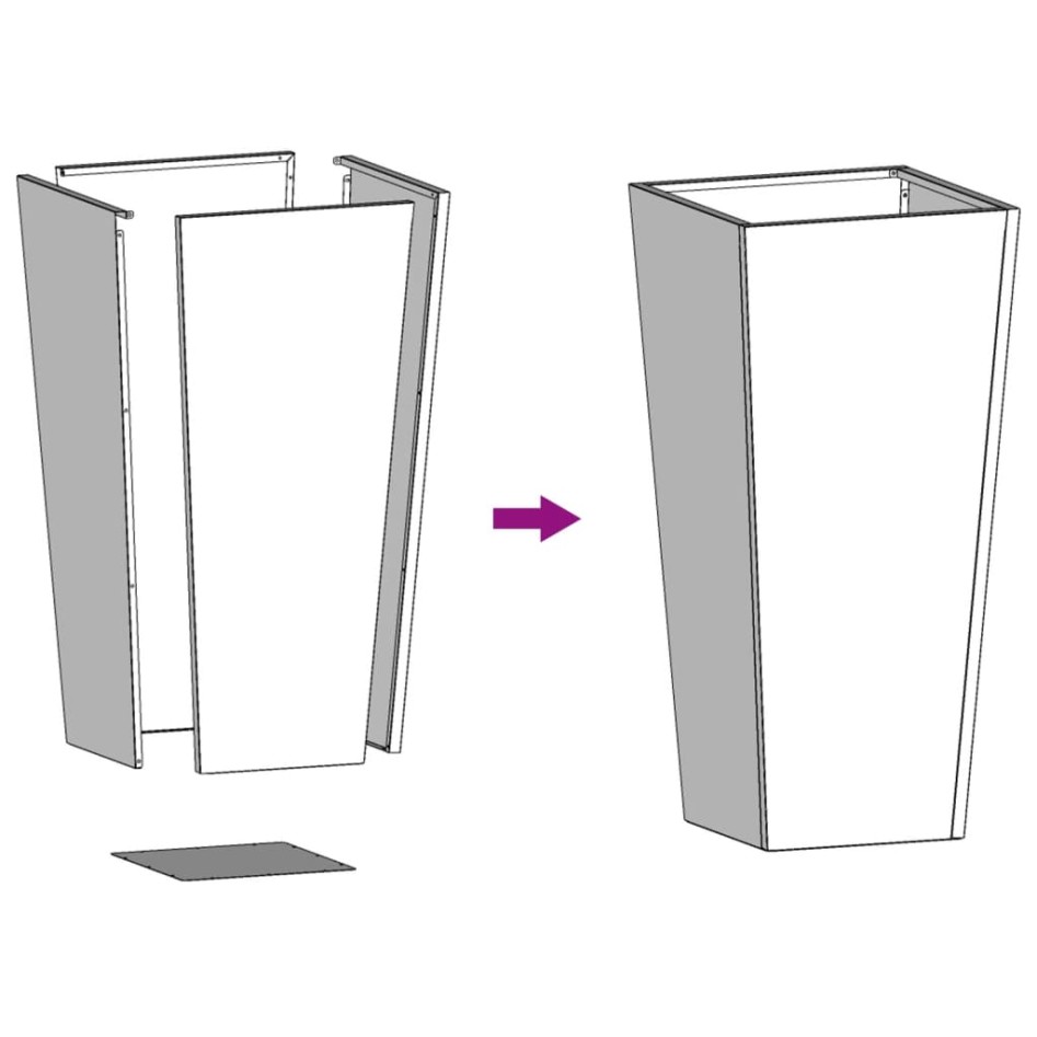 Jardinera hexagonal acero verde oliva 35x35x75