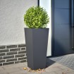 Jardinera hexagonal acero antracita 35x35x75 cm
