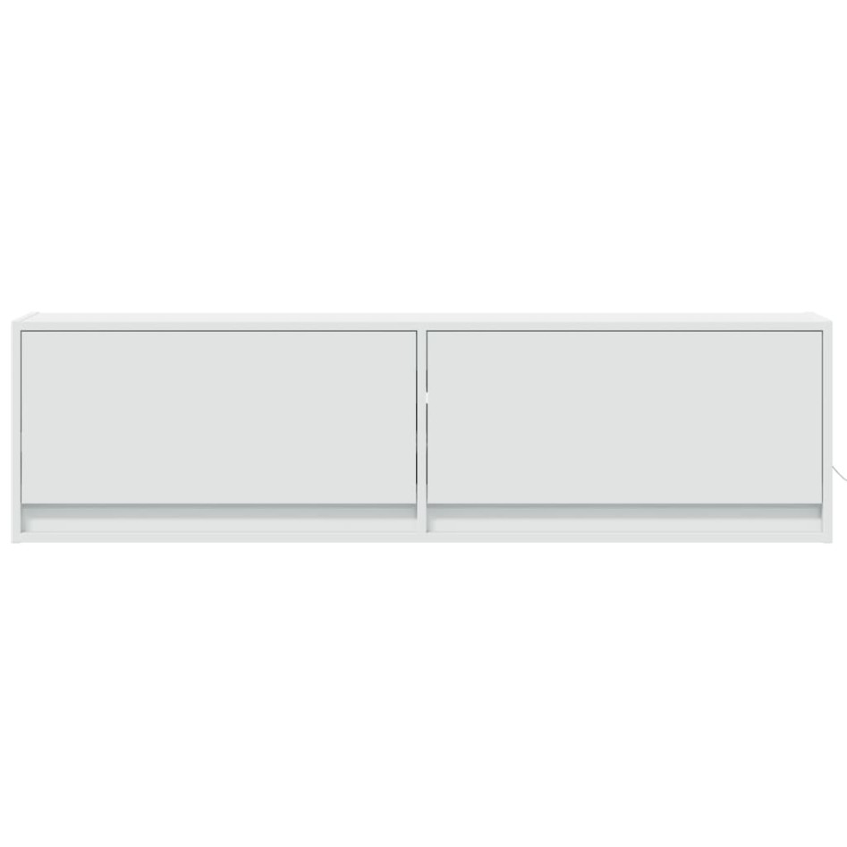 Mueble de TV de pared con luces LED blanco 140x31x38