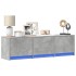 Mueble de TV LED madera ingeniería gris hormigón 140x34x40