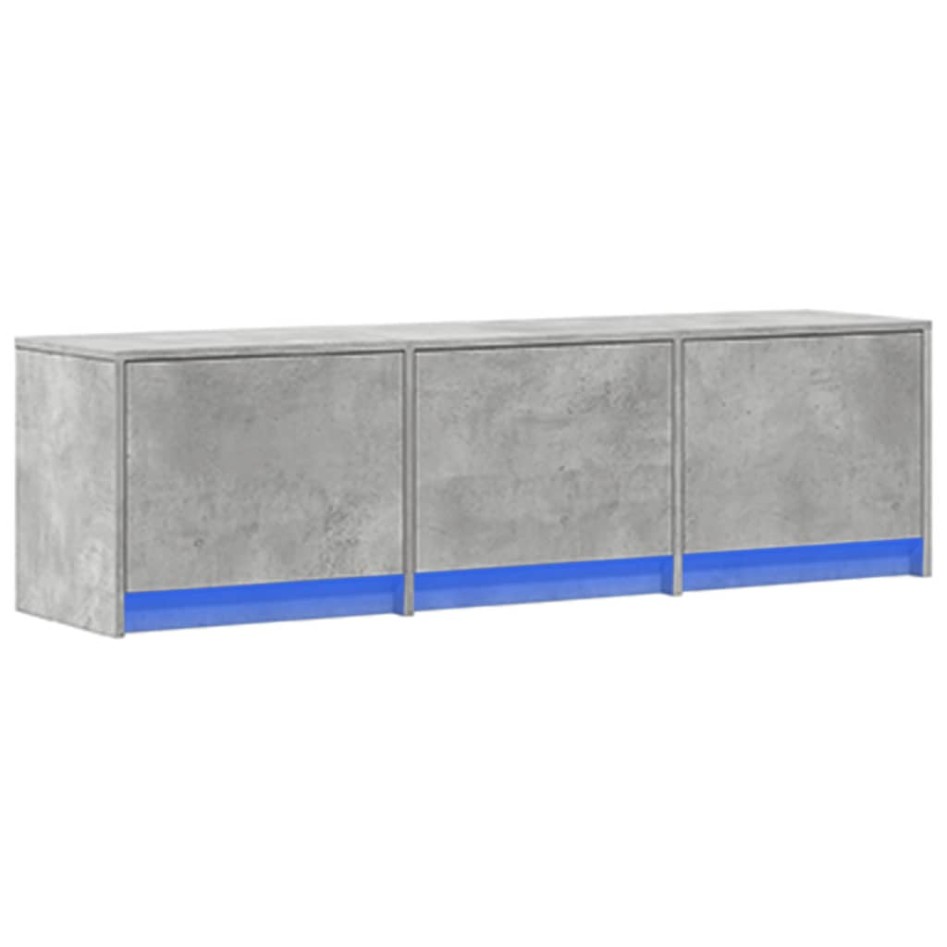 Mueble de TV LED madera ingeniería gris hormigón 140x34x40