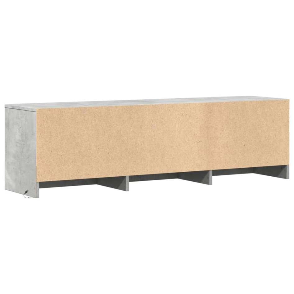 Mueble de TV LED madera ingeniería gris hormigón 140x34x40