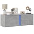 Mueble de TV de pared con luces LED gris hormigón 100x31x35