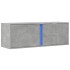 Mueble de TV de pared con luces LED gris hormigón 100x31x35