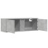 Mueble de TV de pared con luces LED gris hormigón 100x31x35