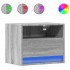 Mesitas de noche de pared con luces LED 2 unidades gris