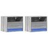 Mesitas de noche de pared con luces LED 2 unidades gris