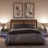 Mesitas de noche de pared con luces LED 2 unidades gris