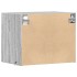 Mesitas de noche de pared con luces LED 2 unidades gris