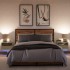 Mesitas de noche de pared con luces LED 2 unidades roble