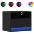 Mesitas de noche de pared con luces LED 2 unidades