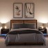 Mesitas de noche de pared con luces LED 2 unidades