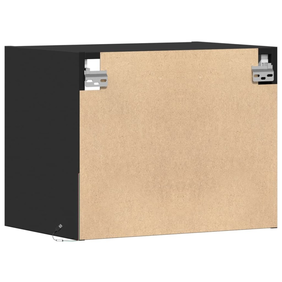 Mesitas de noche de pared con luces LED 2 unidades