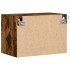 Mesitas de noche de pared con luces LED 2 uds roble