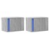 Mesitas de noche de pared con luces LED 2 unidades gris