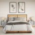 Mesitas de noche de pared con luces LED 2 unidades gris