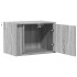 Mesitas de noche de pared con luces LED 2 unidades gris