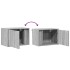 Mesitas de noche de pared con luces LED 2 unidades gris
