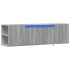 Mueble de TV de pared con luces LED gris Sonoma 135x31x39,5