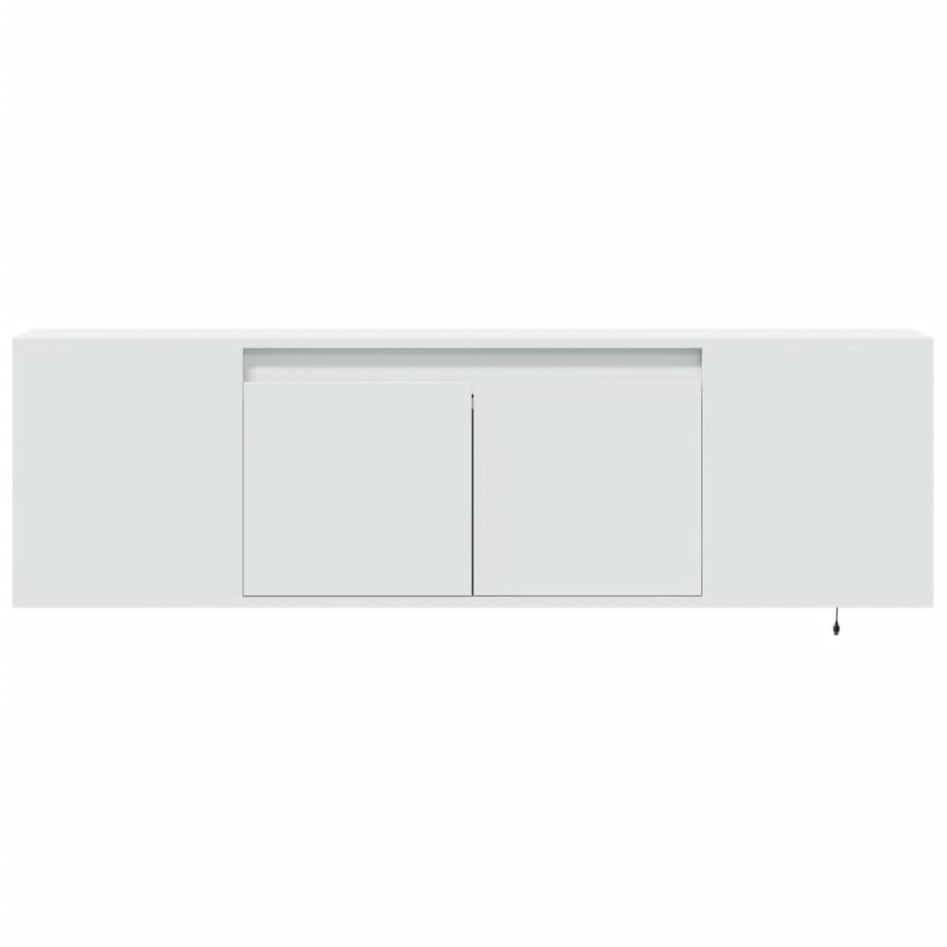 Mueble de TV de pared con luces LED blanco 135x31x39,5