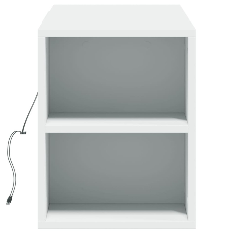 Mueble de TV de pared con luces LED blanco 135x31x39,5