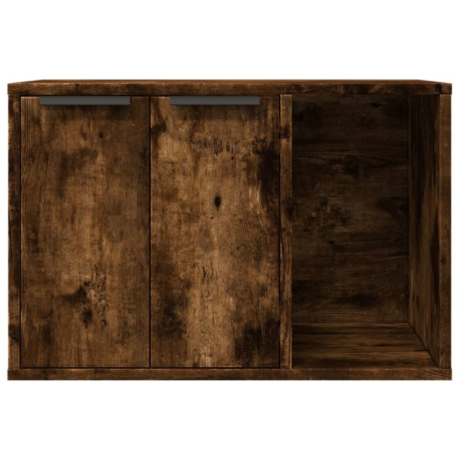 Mueble arenero para gatos madera roble ahumado 60x40x40