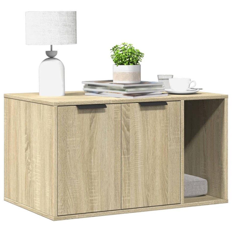 Mueble arenero para gatos madera roble Sonoma 80x50x45