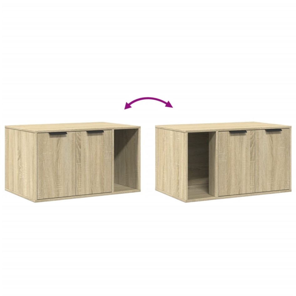 Mueble arenero para gatos madera roble Sonoma 80x50x45