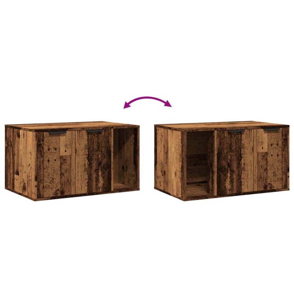 Mueble arenero de gatos madera ingeniería envejecida