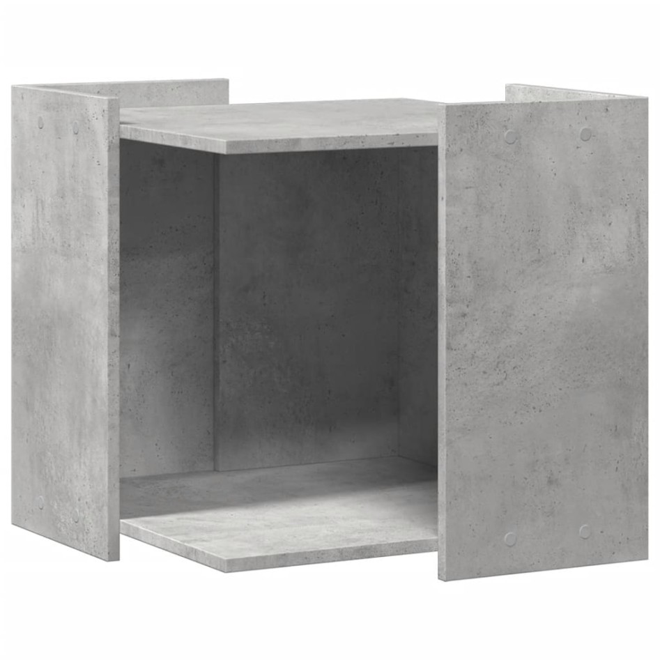 Mueble arenero de gatos madera gris hormigón 53x53x51