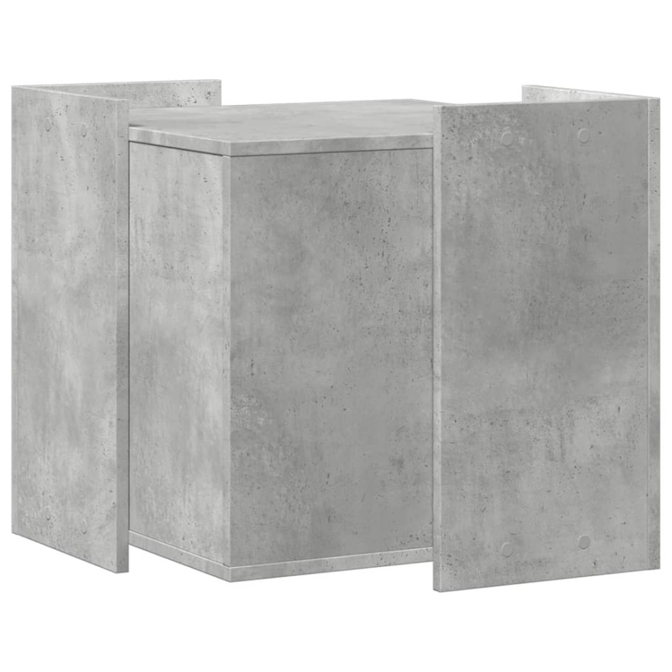 Mueble arenero de gatos madera gris hormigón 53x53x51