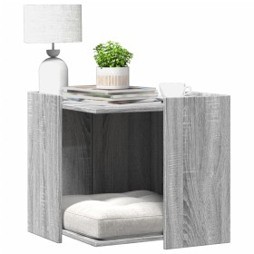 Mueble arenero para gatos madera gris Sonoma 53x53x51