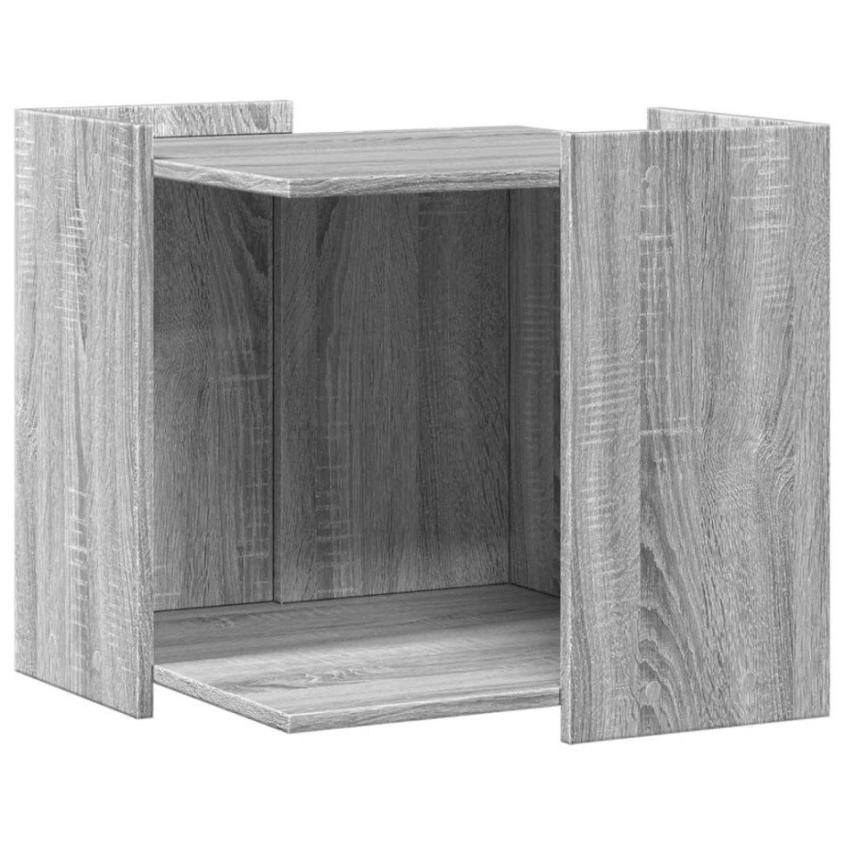 Mueble arenero para gatos madera gris Sonoma 53x53x51