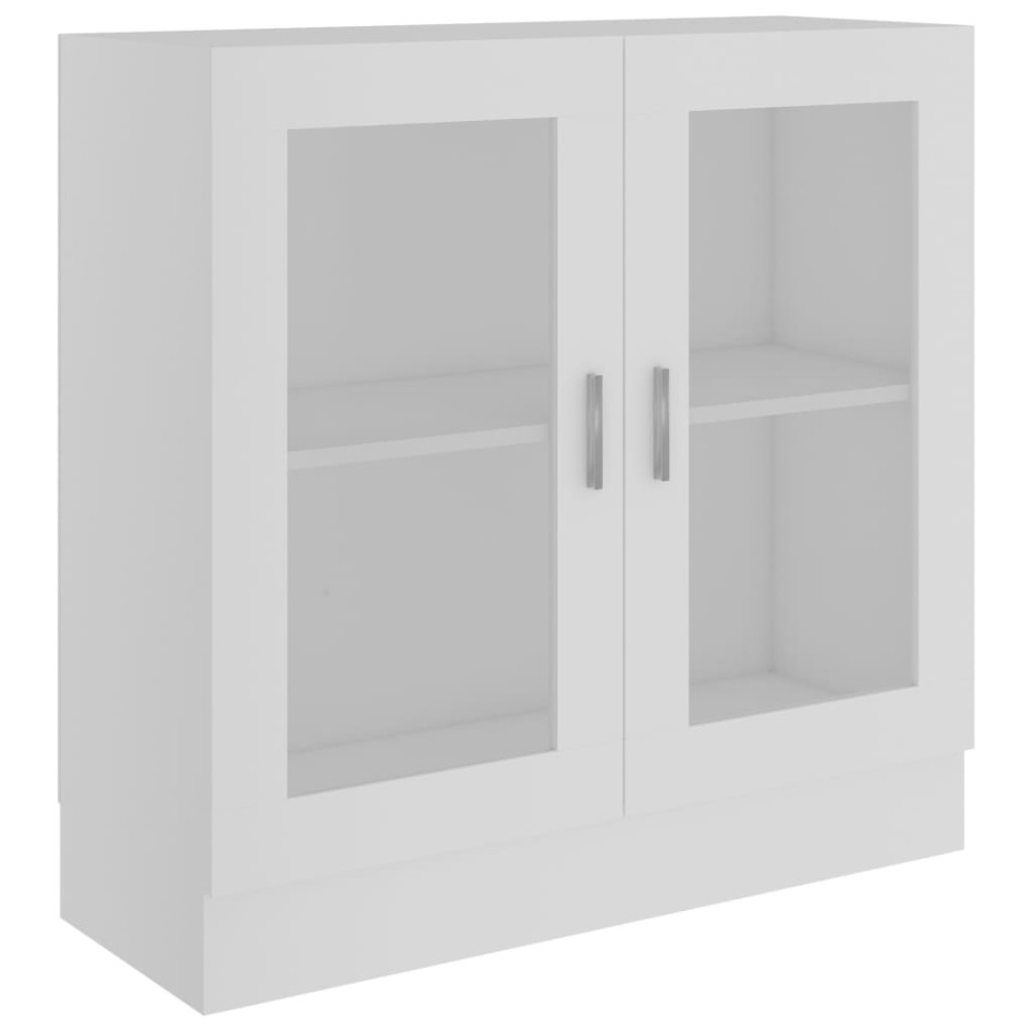 Vitrina de madera contrachapada blanco 82,5x30,5x80