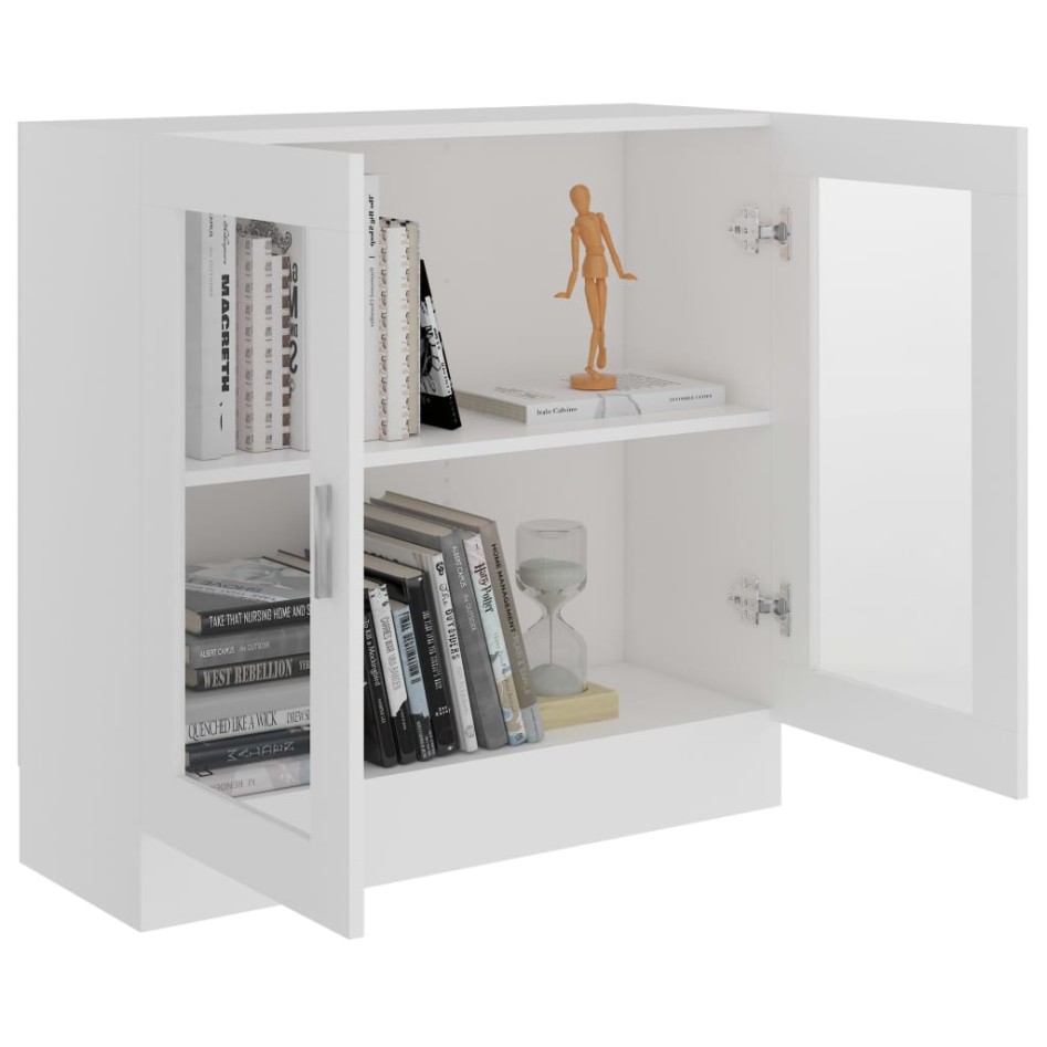 Vitrina de madera contrachapada blanco 82,5x30,5x80