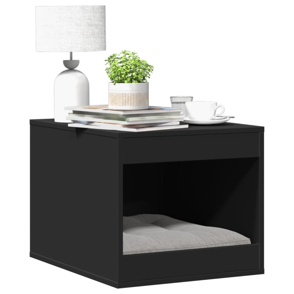 Mueble arenero para gatos madera ingeniería negro 47x59x42