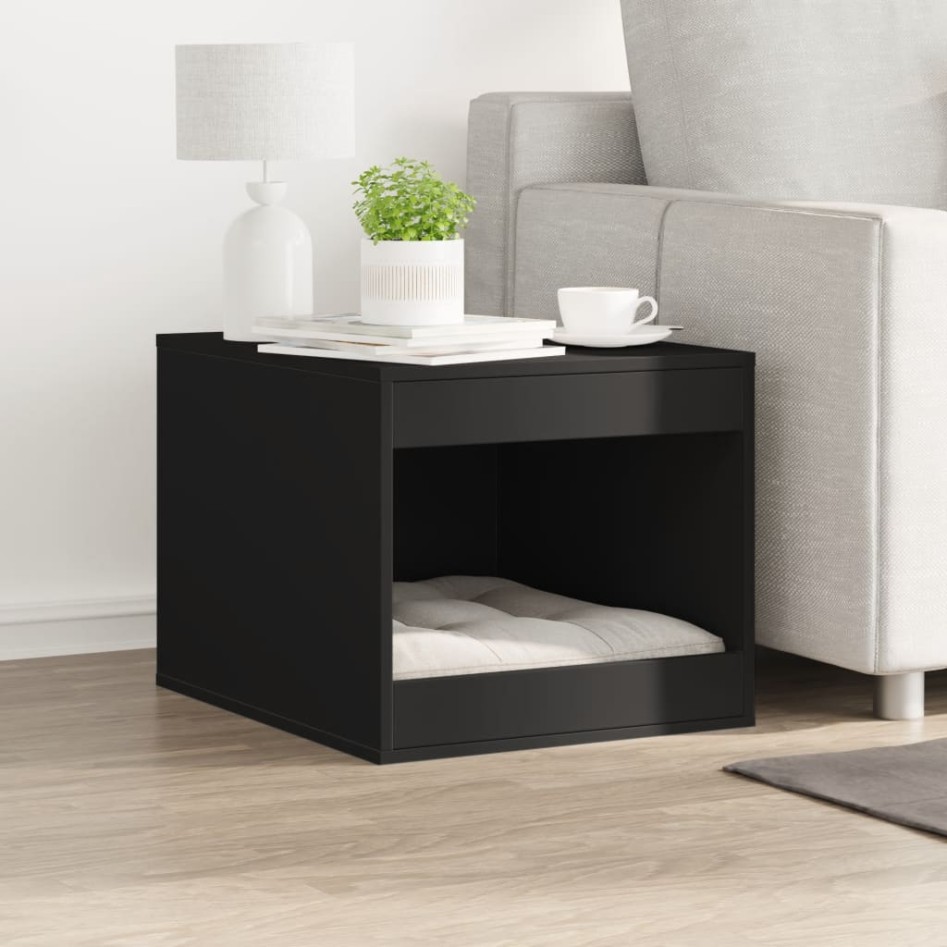 Mueble arenero para gatos madera ingeniería negro 47x59x42