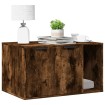 Mueble arenero para gatos madera roble ahumado 80x50x45 cm