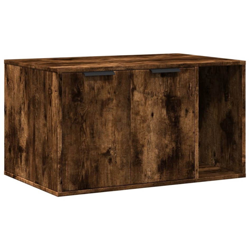 Mueble arenero para gatos madera roble ahumado 80x50x45