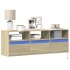 Mueble de TV de pared con luces LED roble Sonoma 130x31x45