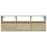 Mueble de TV de pared con luces LED roble Sonoma 130x31x45