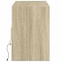 Mueble de TV de pared con luces LED roble Sonoma 130x31x45