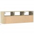 Mueble de TV de pared con luces LED roble Sonoma 130x31x45
